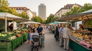Wochenmarkt Rosenkavalierplatz Bogenhausen